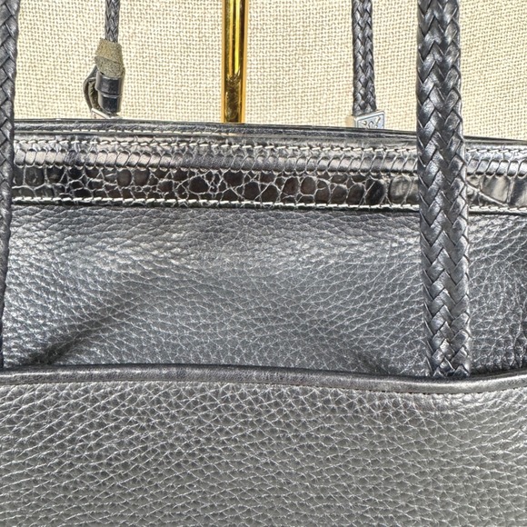 Vintage Brighton Black Leather Shoulder Bag Y2K Heart Charm - Picture 6 of 16